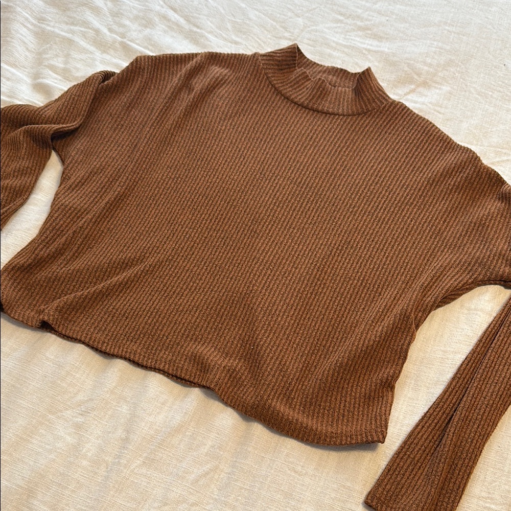 Garage Brown Ribbed Sweater